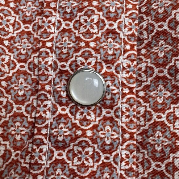 Panhandle Rough Stock Womens Red Pearl Snap Embroidered Shirt Size M Western - Picture 10 of 12